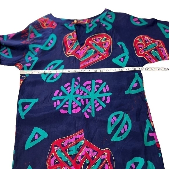 Vintage Adini Small Shift Dress Abstract Art to Wear. - Picture 9 of 12